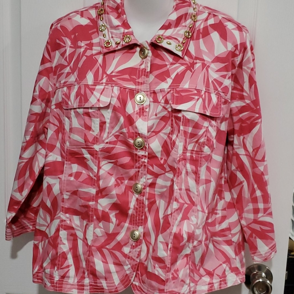 EUC DRAPERS & DAMON PINK GOLD HARWARE DETAIL JACKET LARGE
